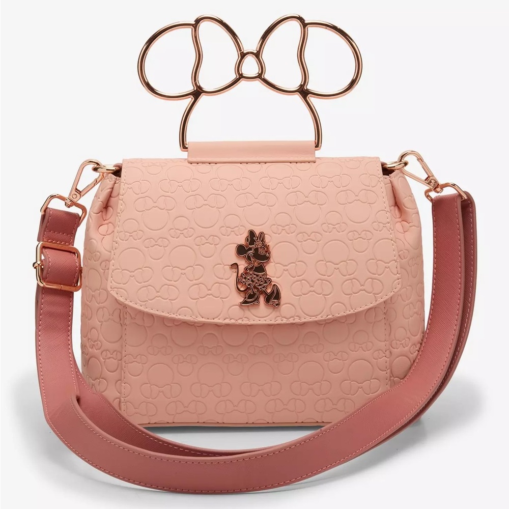 Loungefly Pink Minnie Mouse Crossbody Bag with Minnie Bow